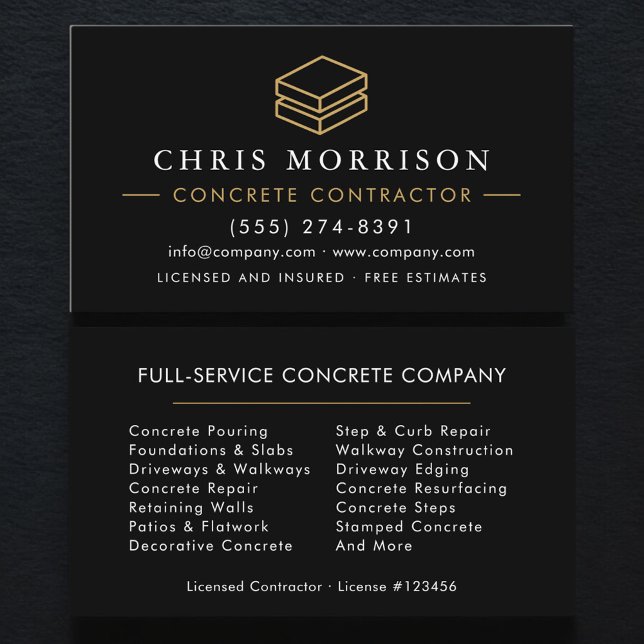 Concrete Service Business Card (Creator Uploaded)