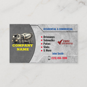 Concrete Service Business Cards