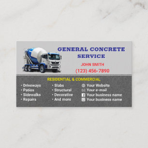Concrete Service Business Cards