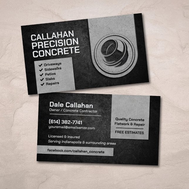 Concrete Services Contractor  Business Card (Creator Uploaded)