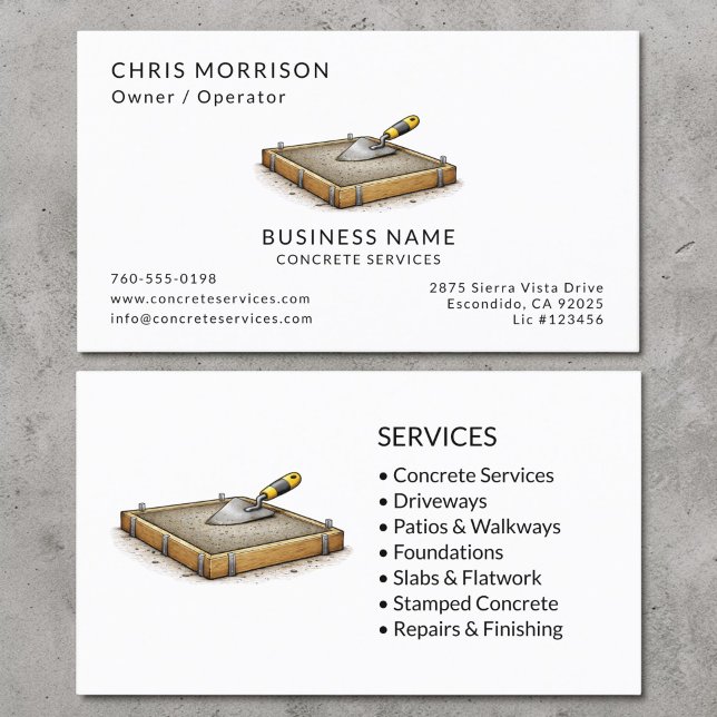Concrete Services Professional Business Card (Creator Uploaded)
