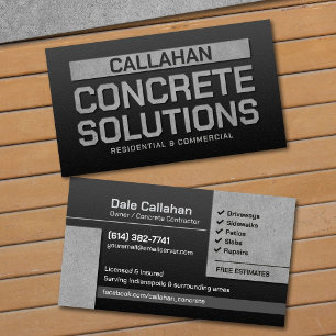 Concrete Solutions Contractor Industrial Business Card