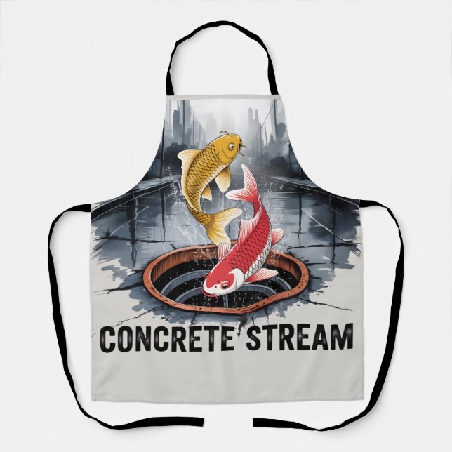 CONCRETE STREAM Koi Fish  Apron (Front)