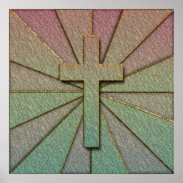CONCRETE TEXTURED CROSS POSTER (Front)
