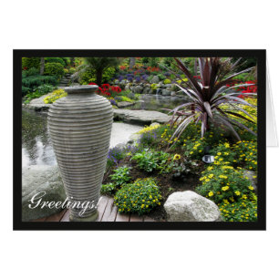 Concrete Urn in Garden with adjustable Frame