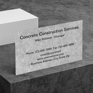 Concrete Wall Theme Construction Business Cards