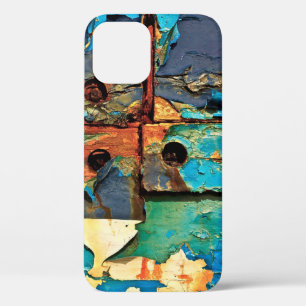 Concrete wall with abstract painting iPhone 12 case