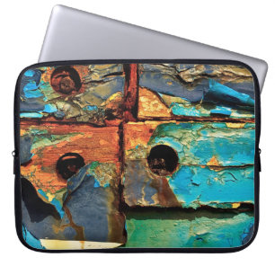 Concrete wall with abstract painting laptop sleeve
