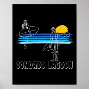 Condado Lagoon Surfing Beach Surf Guy Girl Poster