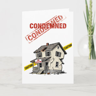 Condemned House Funny Birthday Inspection Card