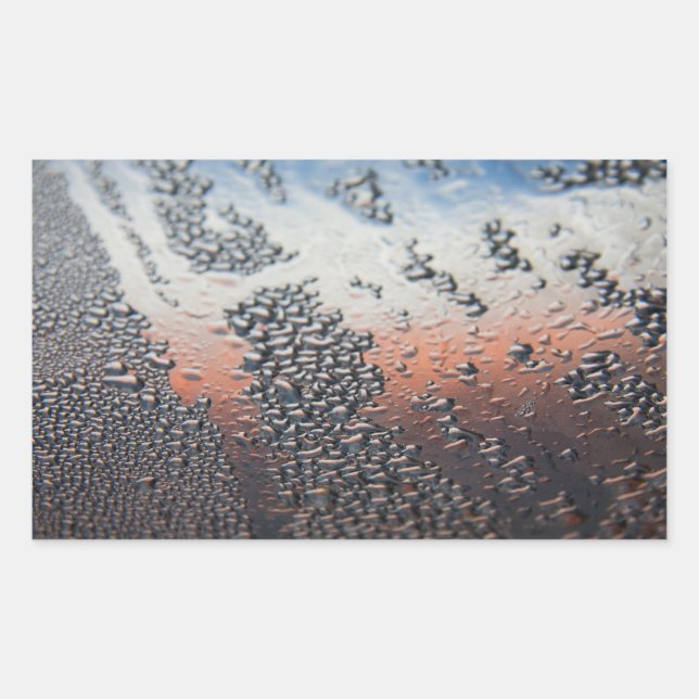 Condensed water drops rectangular sticker (Front)
