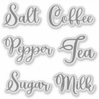 Condiments and Spices Mason Jar Label Stickers