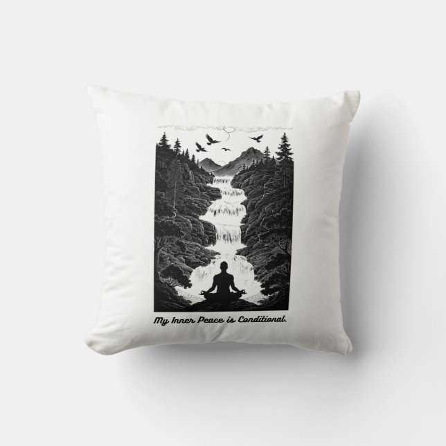 Conditional Inner Peace T-Shirt | Minimalist Zen Cushion (Front)