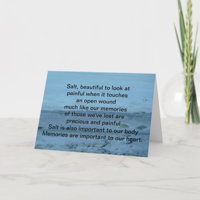Condolence Sympathy Salt Memories Card (Front)