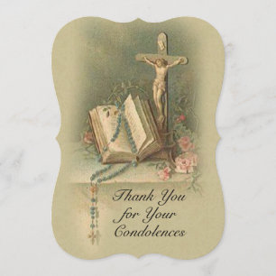 Condolence Sympathy Thank You Catholic Crucifix