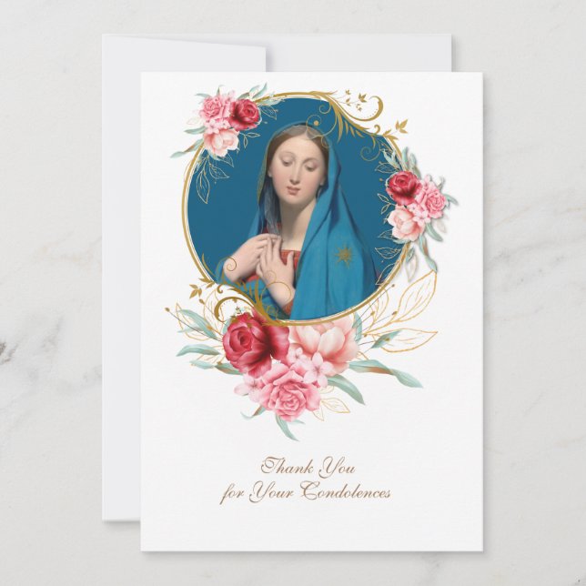 Condolence Sympathy Thank You Catholic Mary (Front)