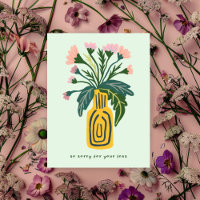 Condolences Sorry for Loss Vase of Flowers Custom