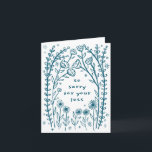 Condolences Sorry Wildflower Floral Sketch Doodle  Card<br><div class="desc">Sweet drawing of wildflower vines to send someone condolences. Click "personalise" to edit the text and "edit using design tool" to adjust the fonts, colours and placements. You can change the background colour too or check my shop for more colour options. Customise with your own text. Also available as digital...</div>