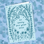Condolences Sorry Wildflower Floral Sketch Doodle  Card<br><div class="desc">Sweet drawing of wildflower vines to send someone condolences. Click "personalise" to edit the text and "edit using design tool" to adjust the fonts, colours and placements. You can change the background colour too or check my shop for more colour options. Customise with your own text. Also available as digital...</div>