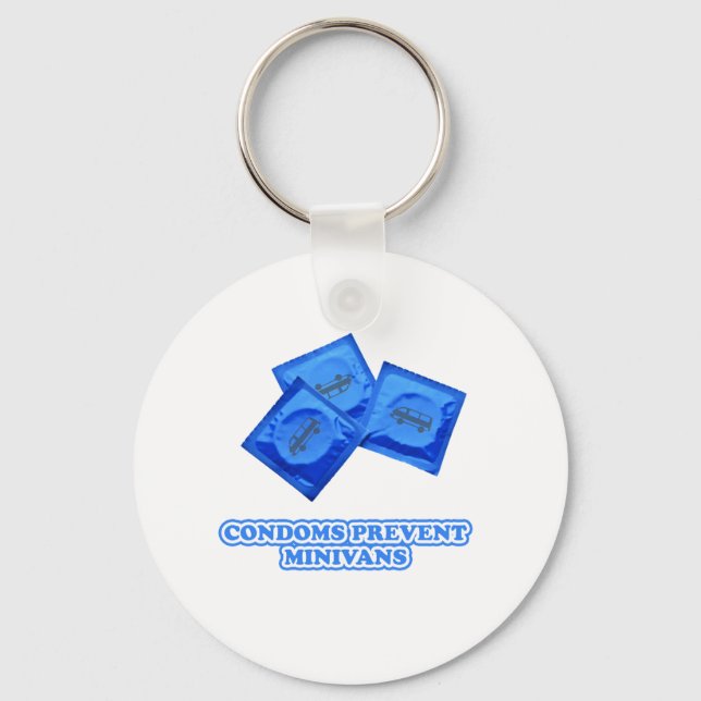 Condoms Prevent Minivans Key Ring (Front)