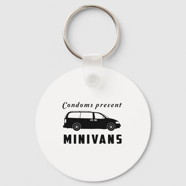 Condoms Prevent Minivans Key Ring (Front)