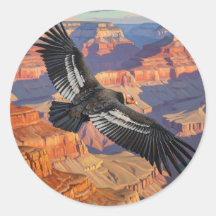 Condor at Grand Canyon National Park Classic Round Sticker