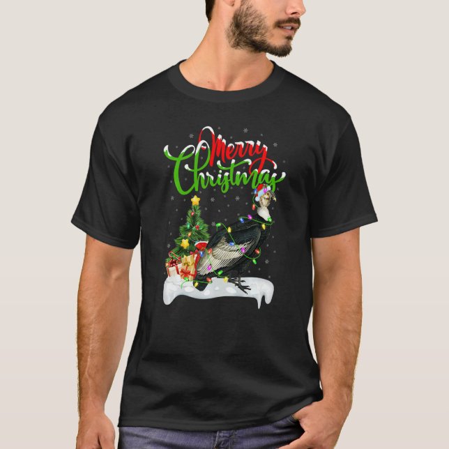 Condor Bird  Xmas Decorations Santa Condor Christm T-Shirt (Front)