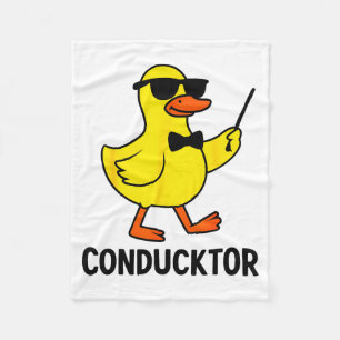 Conducktor Funny Duck Music Pun Orchestra Design  Fleece Blanket