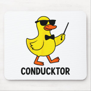Conducktor Funny Duck Music Pun Orchestra Design Mouse Pad