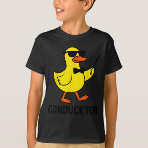 Conducktor Funny Duck Music Pun Orchestra Design T-Shirt