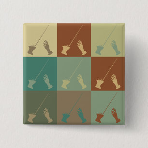 Conducting Pop Art 15 Cm Square Badge