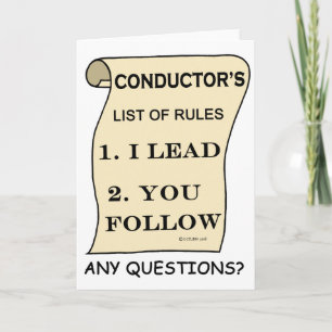 Conductor List Of Rules Card