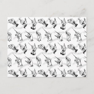 Conductor (pattern in black and white) postcard