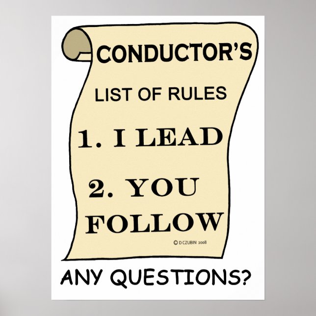 Conductor's List Of Rules Poster (Front)