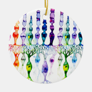 Cone cells rod cells and bipolar neurond of retina ceramic tree decoration