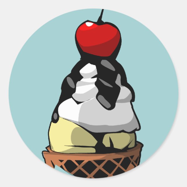 Cone cupcake round sticker (Front)
