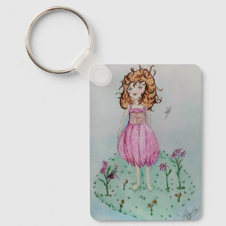 Cone flower fairy key ring