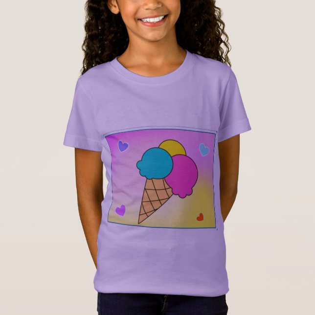 "Cone Ice Cream Treat T-Shirt" T-Shirt (Front)