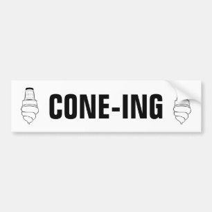CONE-ING BUMPER STICKER
