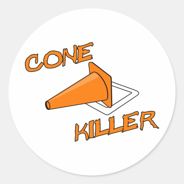 Cone Killer Classic Round Sticker (Front)