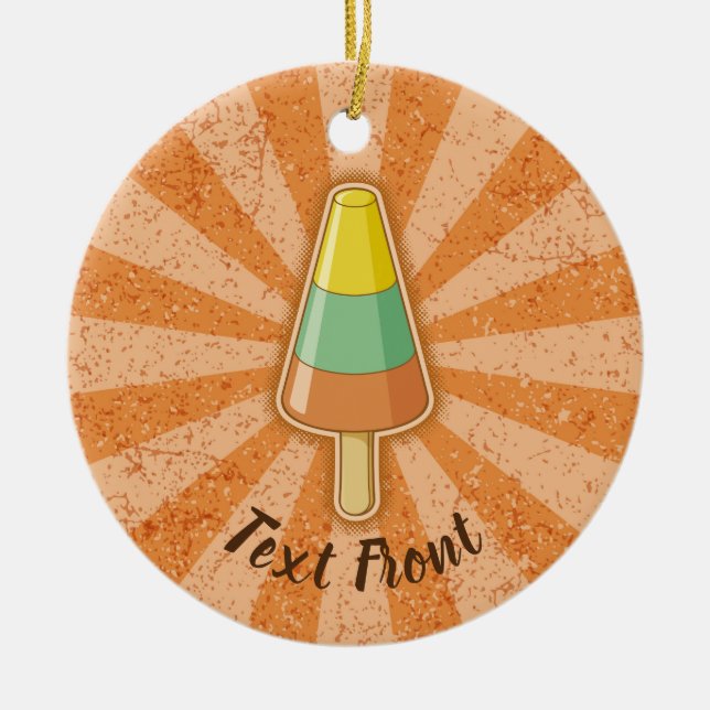 Cone Shaped Sorbet Stick Ceramic Tree Decoration (Front)