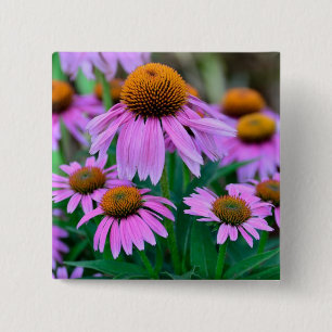 Coneflower 15 Cm Square Badge