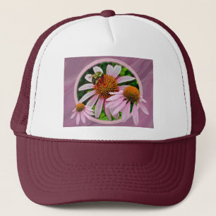 Coneflower and Bee Trucker Hat
