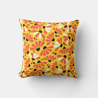 Coneflower Confetti on Lemon Yellow Cushion