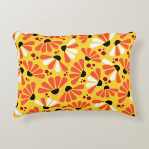 Coneflower Confetti on Lemon Yellow Decorative Cushion