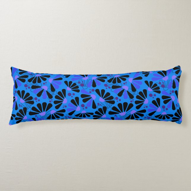 Coneflower Confetti on Paradise Blue Body Cushion (Front)