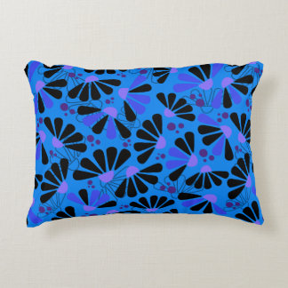 Coneflower Confetti on Paradise Blue Decorative Cushion