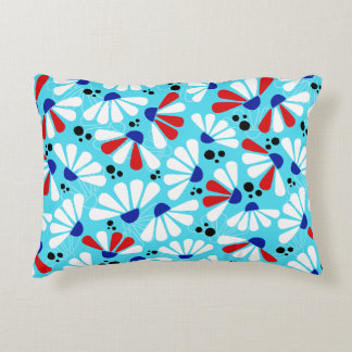 Coneflower Confetti on Tropical Blue Decorative Cushion