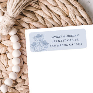 Coneflower Dusty Blue Wedding Return Address