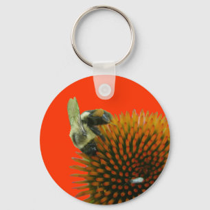 Coneflower & Eastern Carpenter Bee Items Key Ring